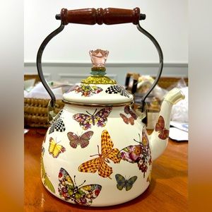 Mackenzie-Childs 2 Qt Butterfly Garden Tea Kettle